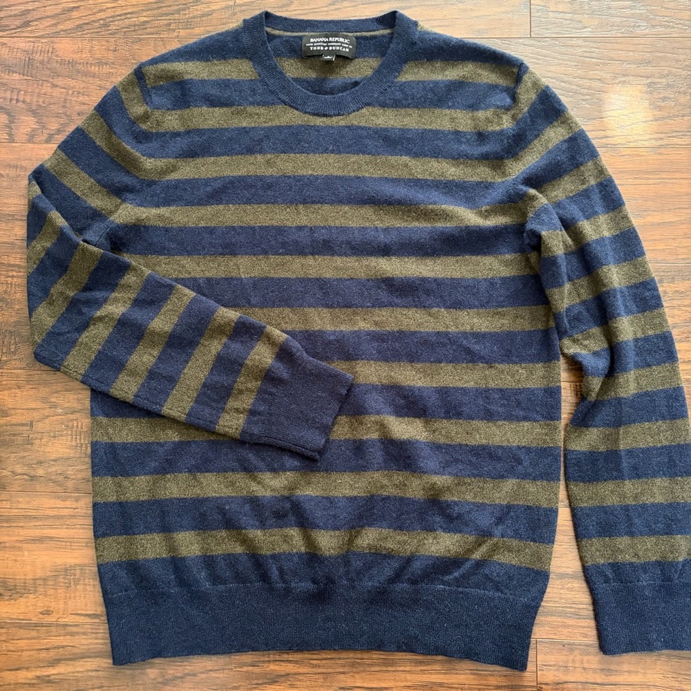 Scottish Cashmere Todd Duncan Banana Republic Striped Sweater
